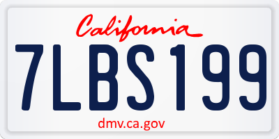 CA license plate 7LBS199