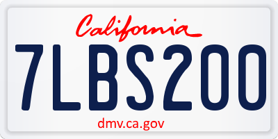 CA license plate 7LBS200