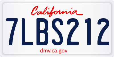 CA license plate 7LBS212
