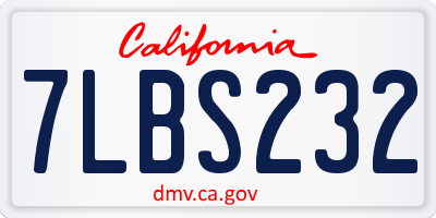 CA license plate 7LBS232