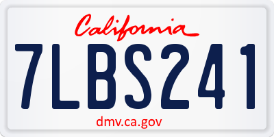 CA license plate 7LBS241