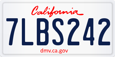 CA license plate 7LBS242