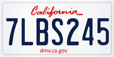 CA license plate 7LBS245