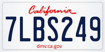 CA license plate 7LBS249