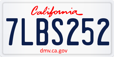CA license plate 7LBS252