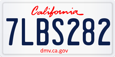 CA license plate 7LBS282