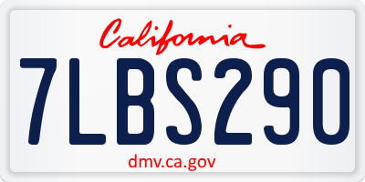 CA license plate 7LBS290