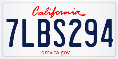 CA license plate 7LBS294