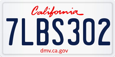 CA license plate 7LBS302