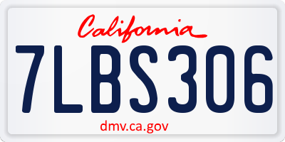 CA license plate 7LBS306