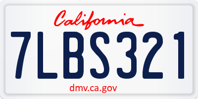 CA license plate 7LBS321