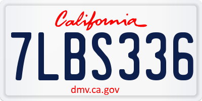 CA license plate 7LBS336