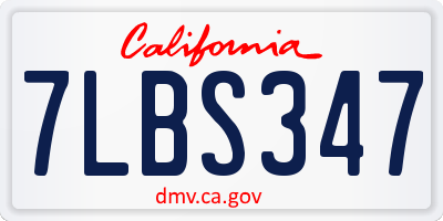 CA license plate 7LBS347