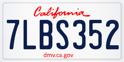 CA license plate 7LBS352