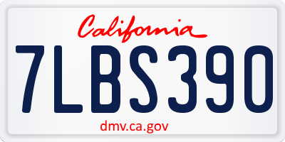 CA license plate 7LBS390
