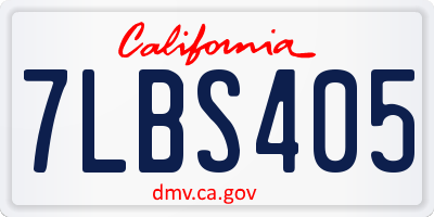 CA license plate 7LBS405