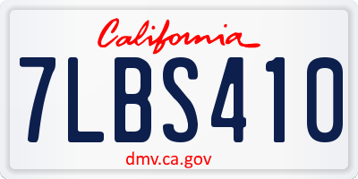 CA license plate 7LBS410