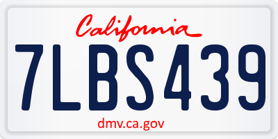 CA license plate 7LBS439