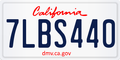CA license plate 7LBS440