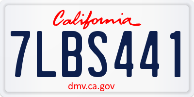 CA license plate 7LBS441