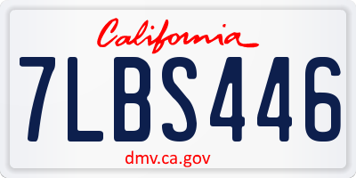 CA license plate 7LBS446