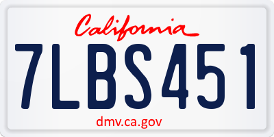 CA license plate 7LBS451