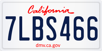 CA license plate 7LBS466