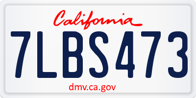 CA license plate 7LBS473
