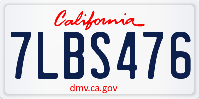 CA license plate 7LBS476