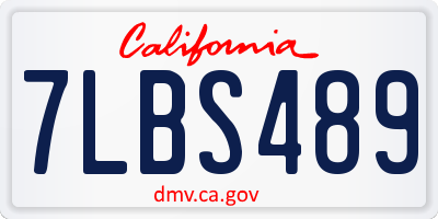 CA license plate 7LBS489
