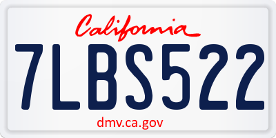 CA license plate 7LBS522