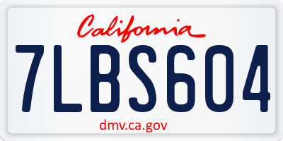 CA license plate 7LBS604