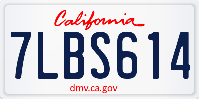 CA license plate 7LBS614