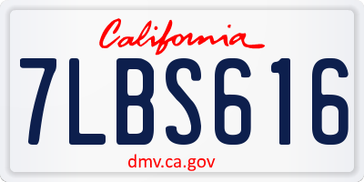 CA license plate 7LBS616