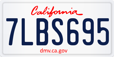 CA license plate 7LBS695