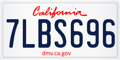 CA license plate 7LBS696