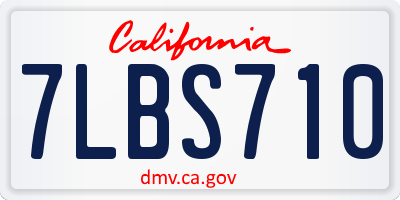 CA license plate 7LBS710