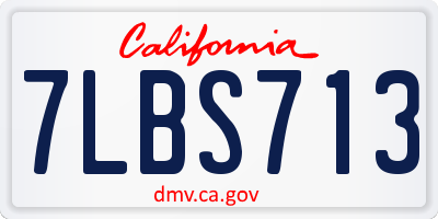 CA license plate 7LBS713