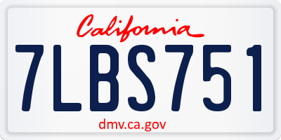 CA license plate 7LBS751
