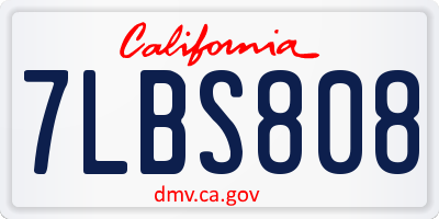 CA license plate 7LBS808