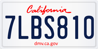 CA license plate 7LBS810