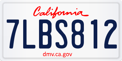 CA license plate 7LBS812