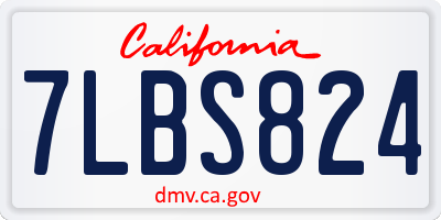 CA license plate 7LBS824