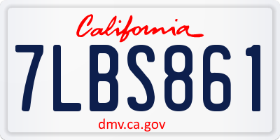 CA license plate 7LBS861
