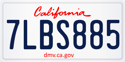 CA license plate 7LBS885
