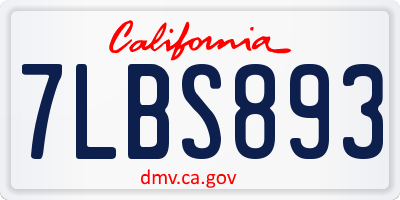 CA license plate 7LBS893