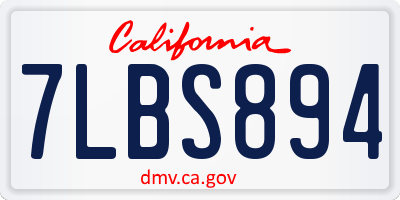 CA license plate 7LBS894