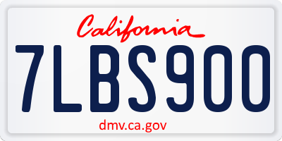 CA license plate 7LBS900