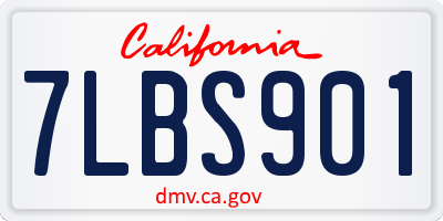 CA license plate 7LBS901