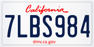 CA license plate 7LBS984